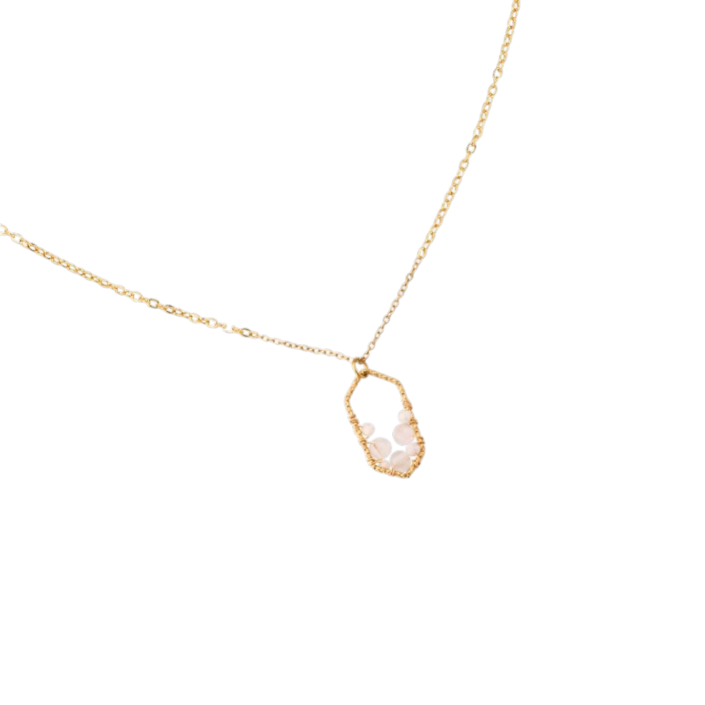 Rosy Gem Hexagon Ketting