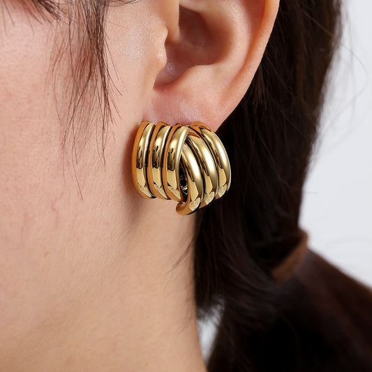 Triple Layer Hoops Oorbellen