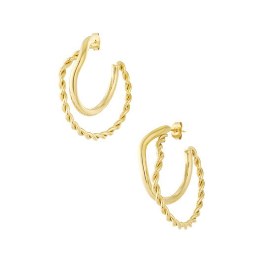 Twisted Double Hoops Oorbellen