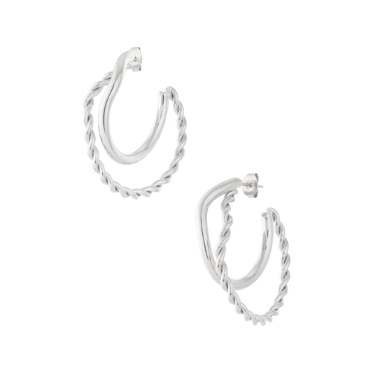 Twisted Double Hoops Oorbellen