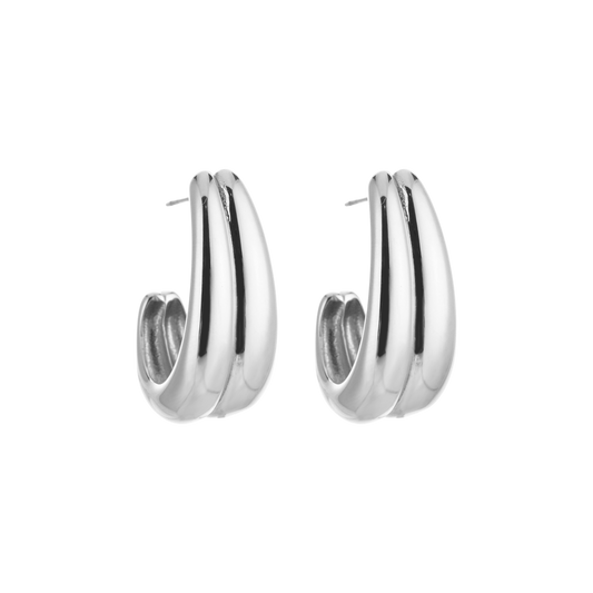 Stevige afgeronde oorringen van roestvrij staal