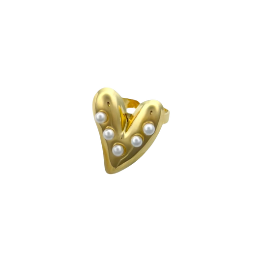 Pearl Heart ring