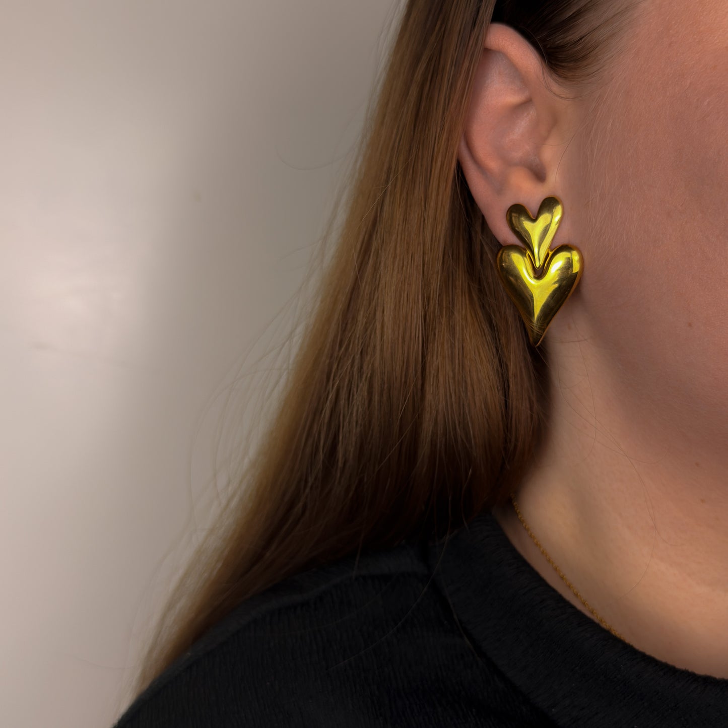 Double Heart Studs