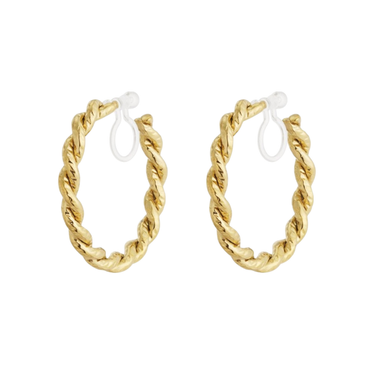 Rope Hoop Clip Oorbellen