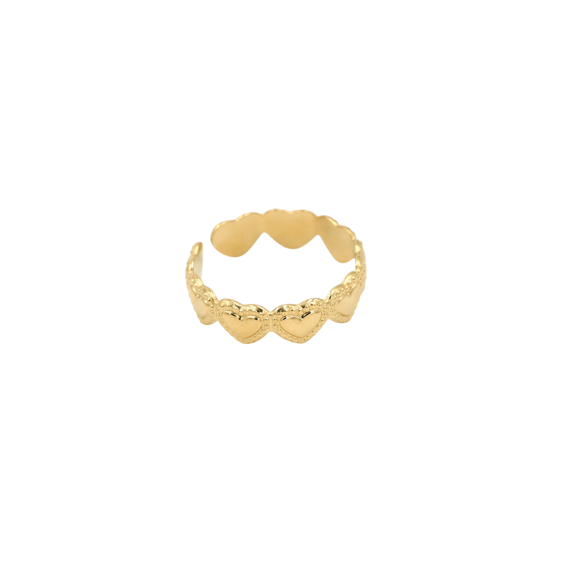 Open ring met hartjesmotief en fijne details