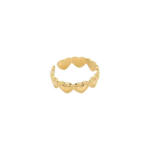 Open ring met hartjesmotief en fijne details