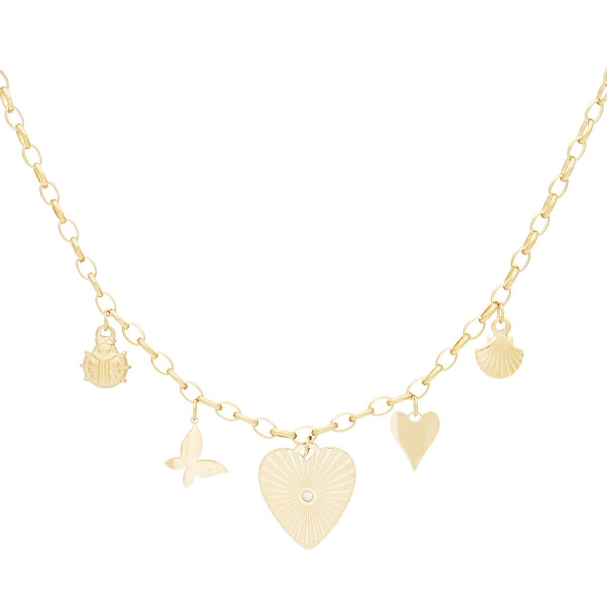 charm-ketting-hart-vlinder-schelp-lieveheersbeestje