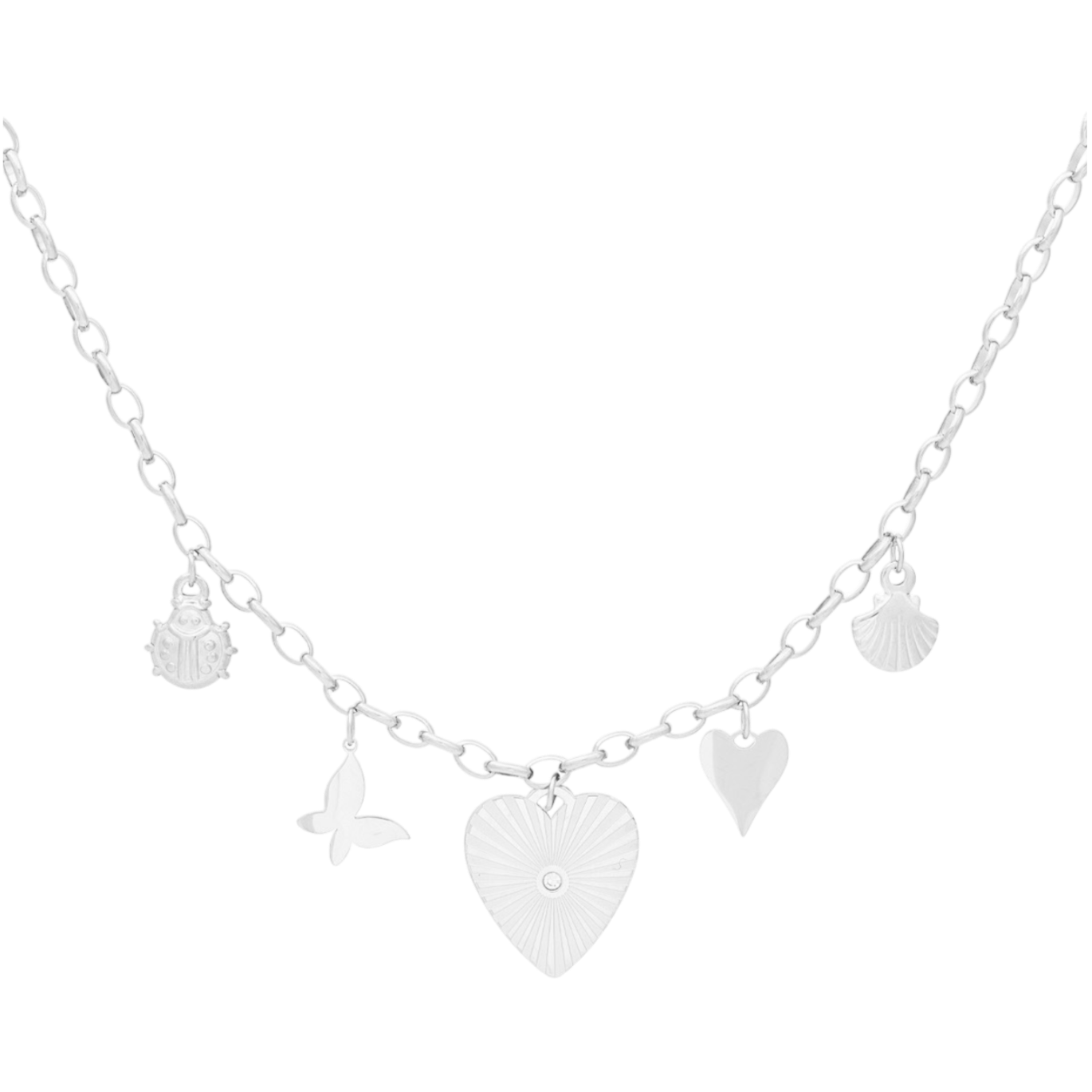 charm-ketting-hart-vlinder-schelp-lieveheersbeestje