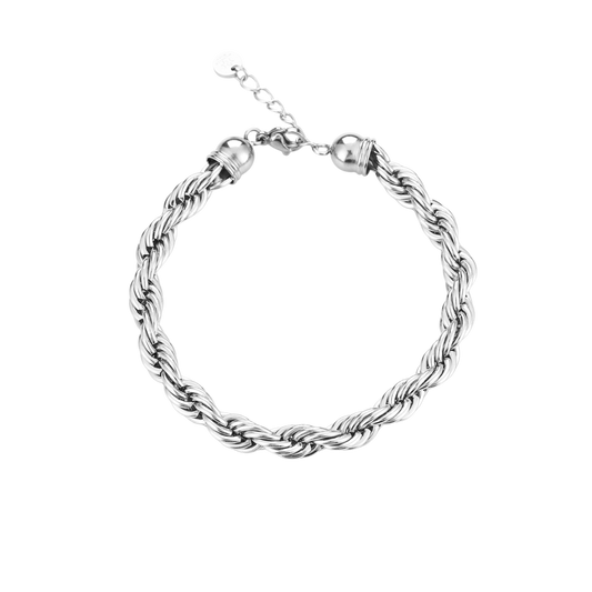 Gevlochten roestvrijstalen armband met stevige structuur