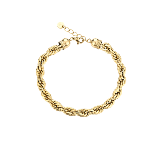 Gevlochten roestvrijstalen armband met stevige structuur