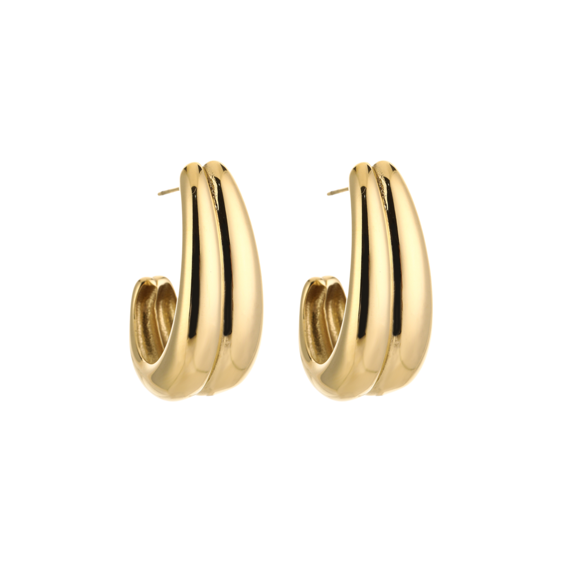 Stevige afgeronde oorringen van roestvrij staal