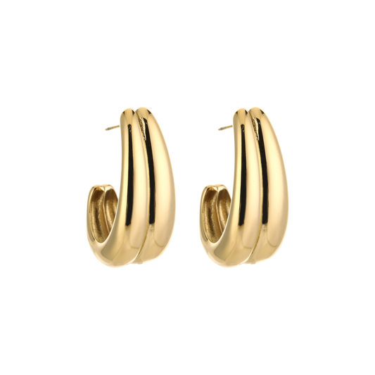 Stevige afgeronde oorringen van roestvrij staal