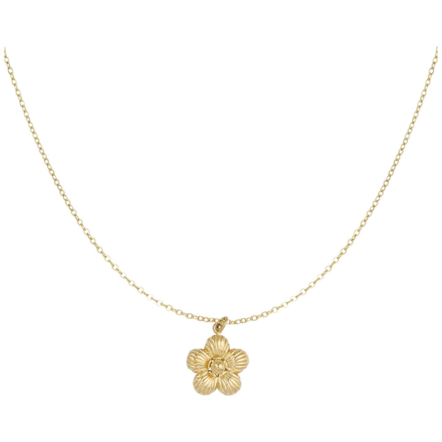 Ketting met bloemenhanger van stainless steel