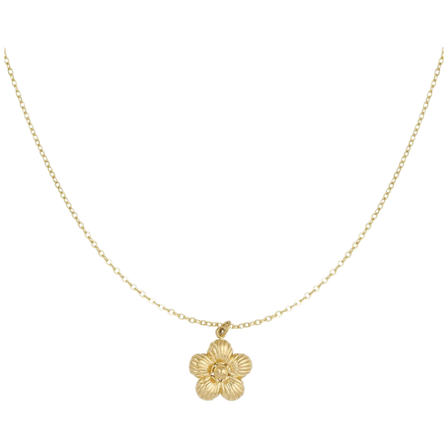 Ketting met bloemenhanger van stainless steel