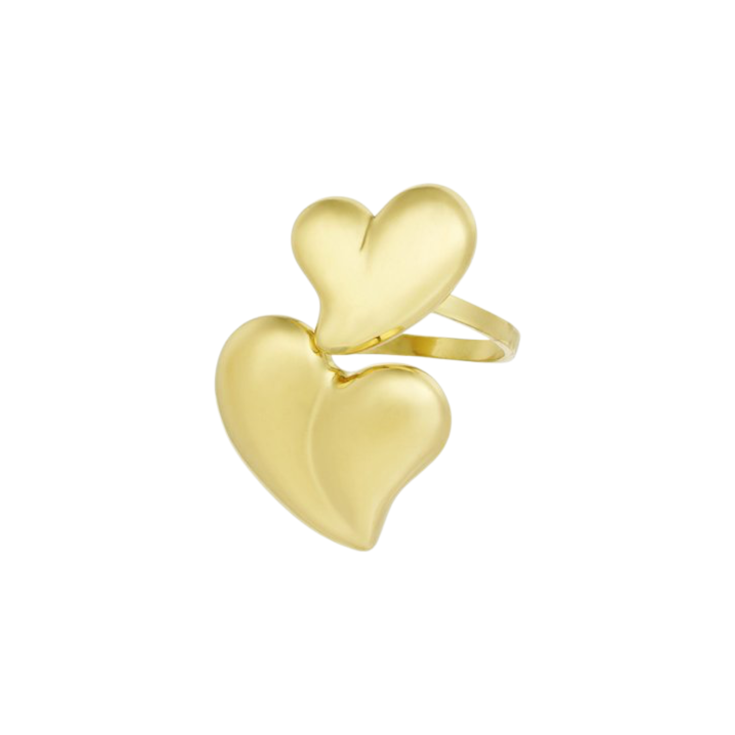 Ring met dubbele hartvorm van stainless steel