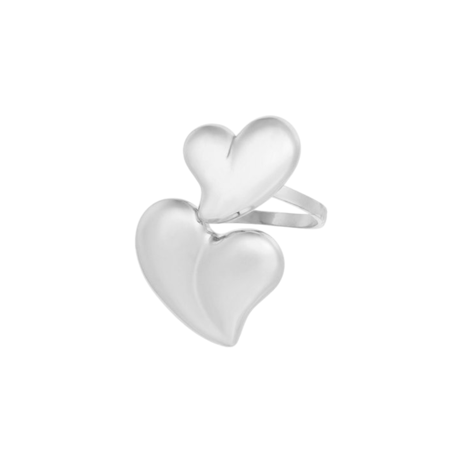 Ring met dubbele hartvorm van stainless steel