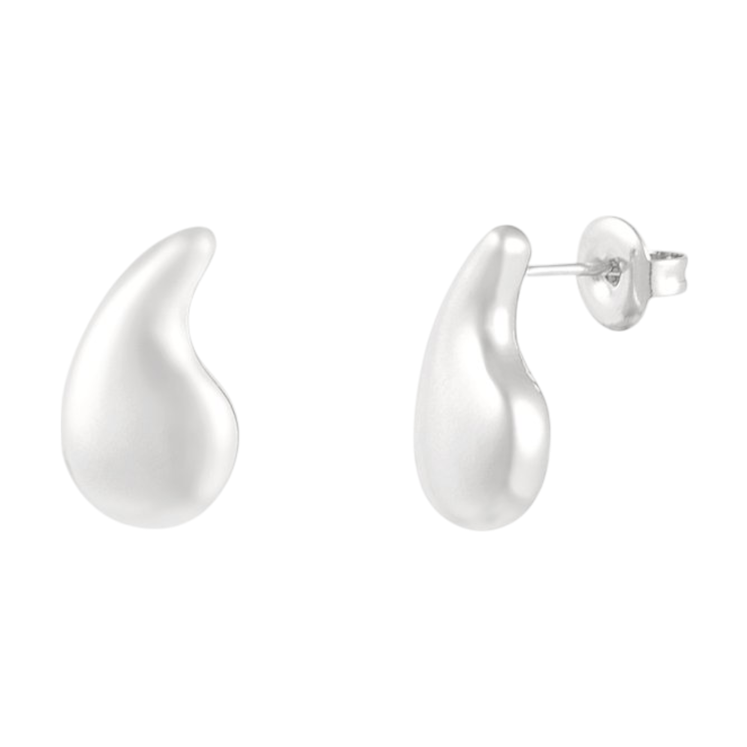 Druppelvormige stainless steel oorstekers