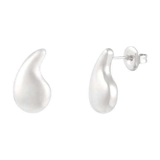 Druppelvormige stainless steel oorstekers