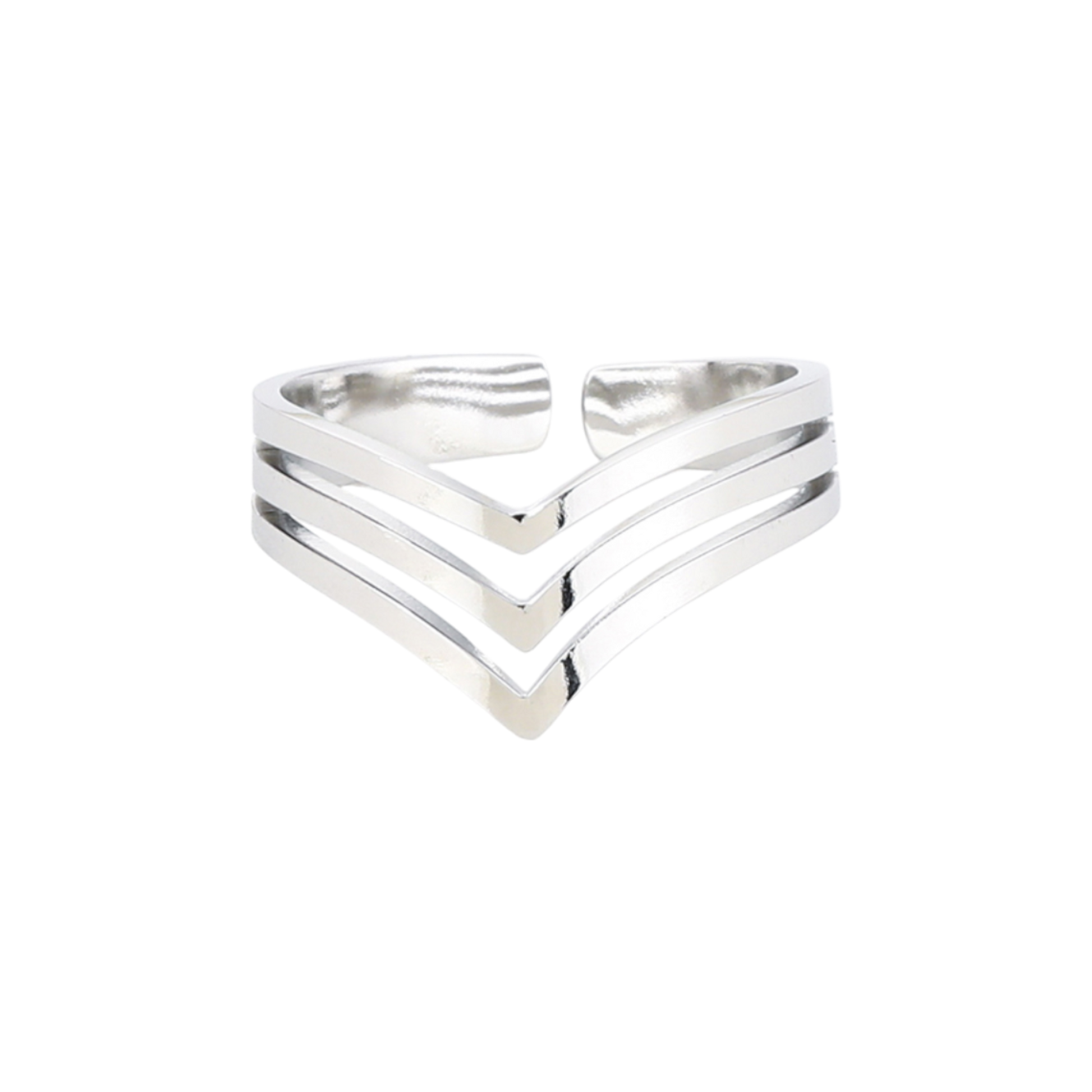 Verstelbare V-vormige ring met strak design van stainless steel