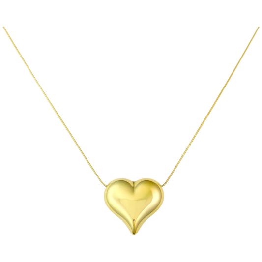 Ketting met hartvormige hanger van stainless steel