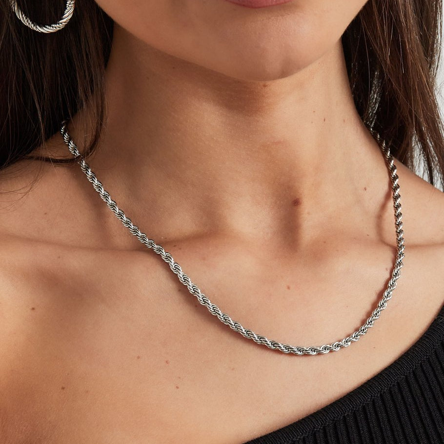 Rope Chain Ketting van roestvrijstaal met gedraaide schakels