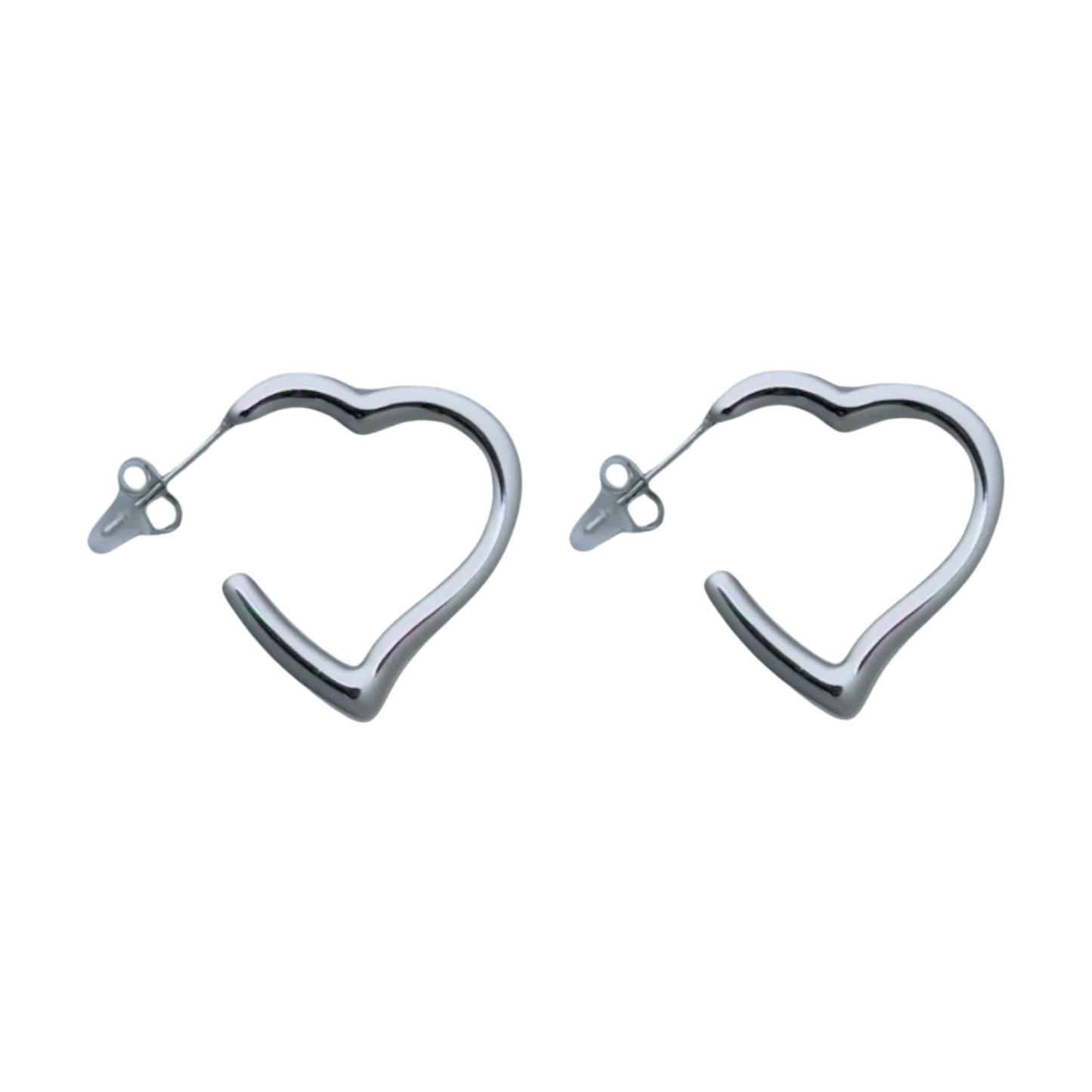Oorbellen met open hartvorm van stainless steel