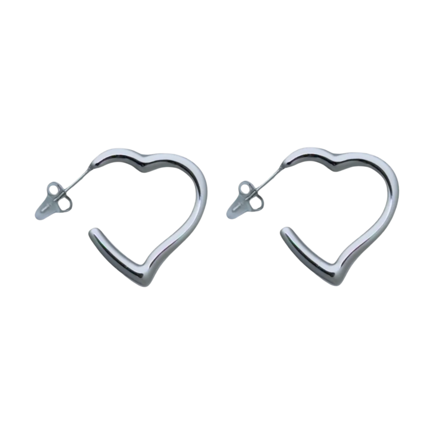 Oorbellen met open hartvorm van stainless steel