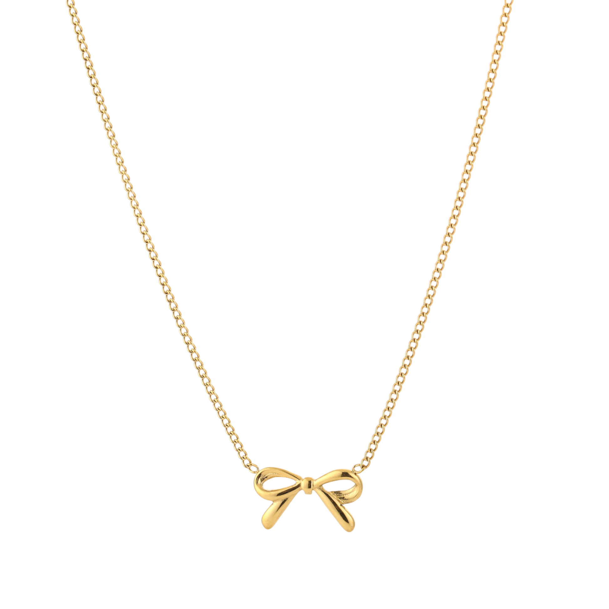 Minimalistische strikvormige stainless steel ketting