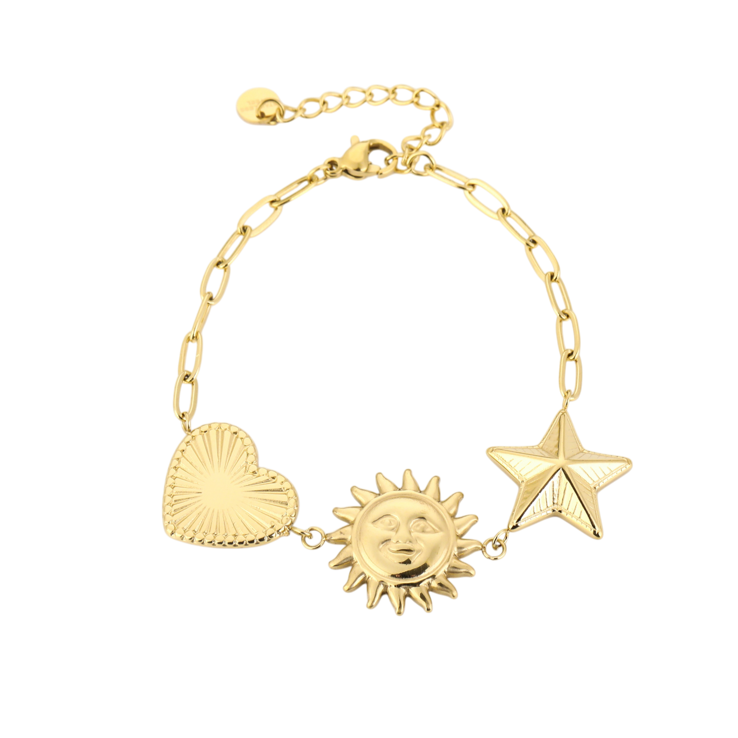 Golden Sun, Star & Heart Armband