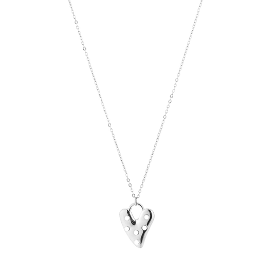 Dual Pearl Heart Ketting
