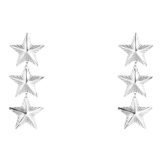 Triple Star Drop Oorbellen