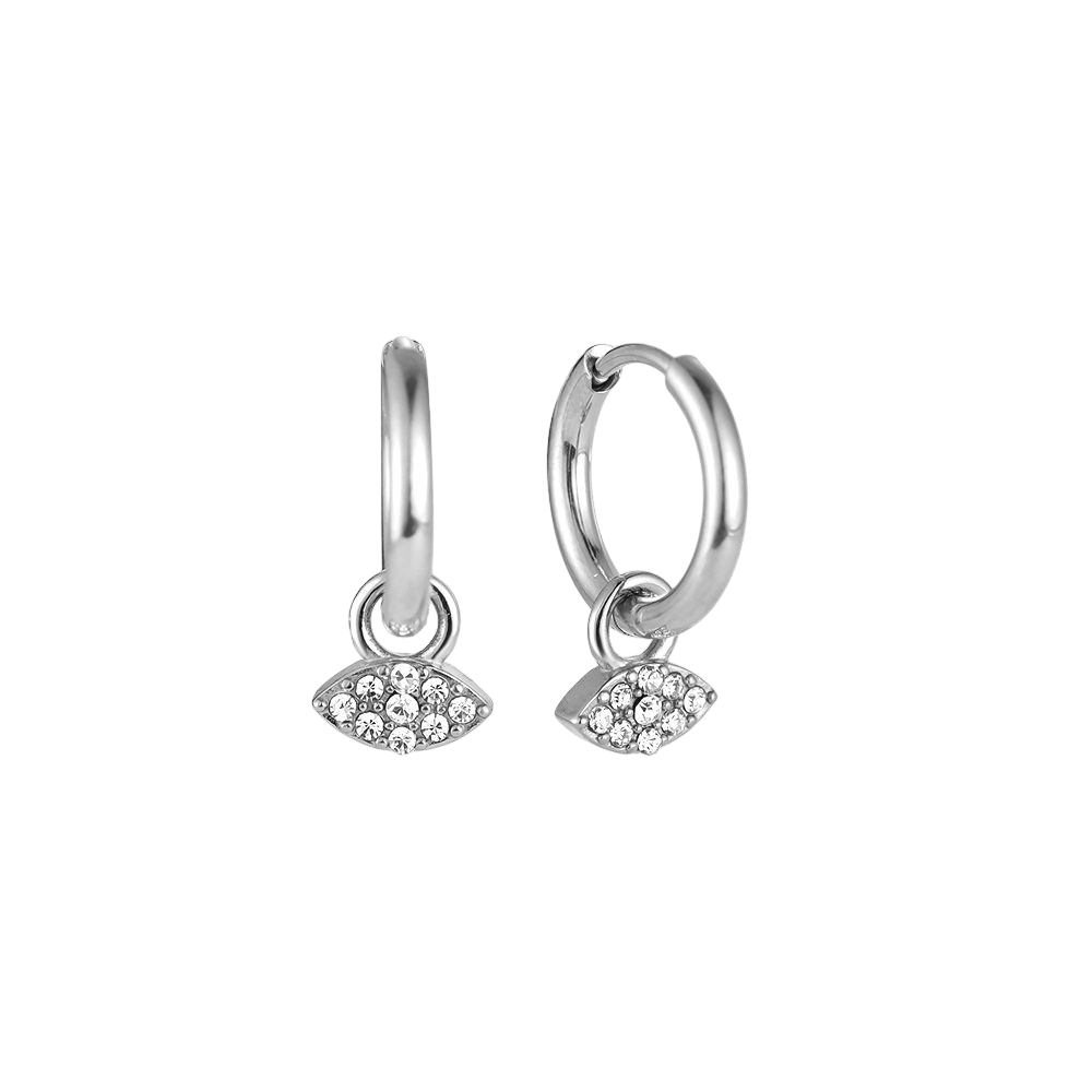 Eye Charm Hoops