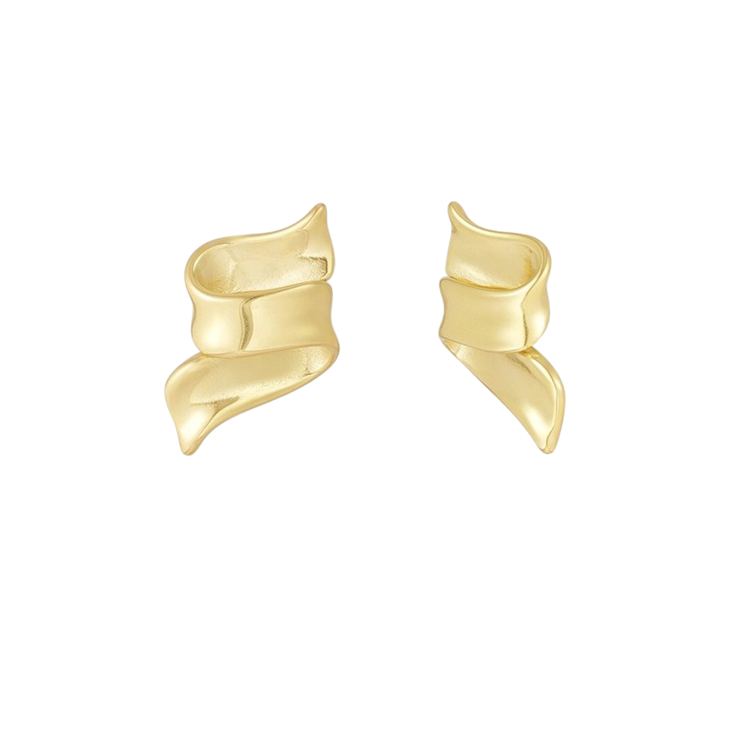 Twist Flow Earrings met golvend ontwerp van stainless steel