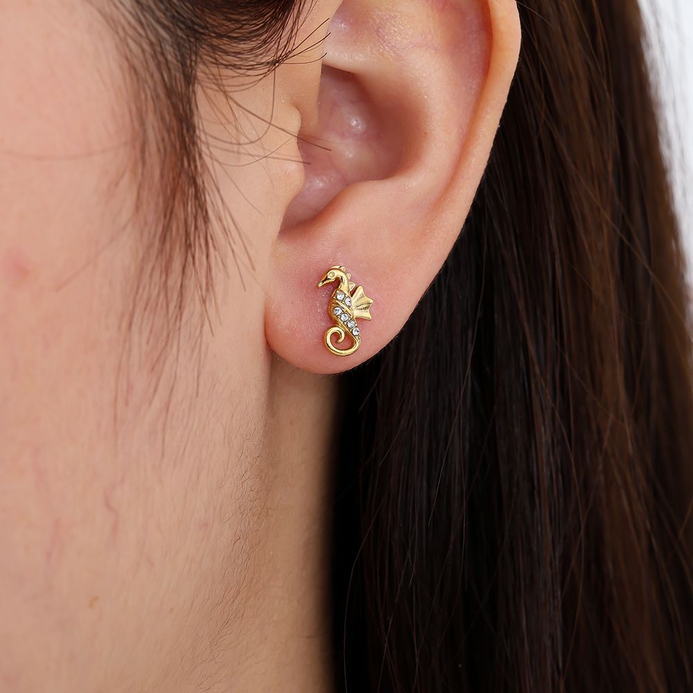 Ocean Seahorse Studs