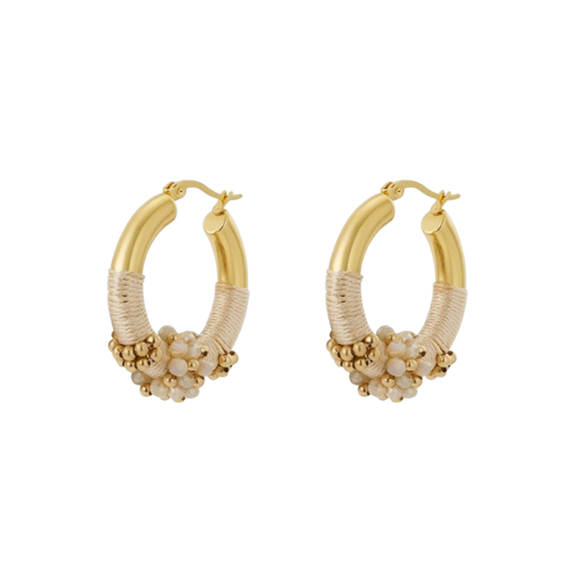 Pearl Cluster Hoops
