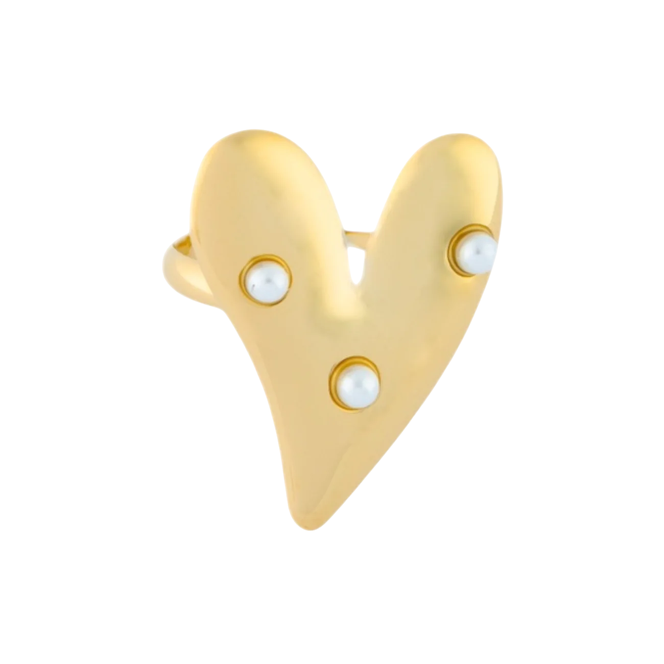Bold Pearl Heart Ring