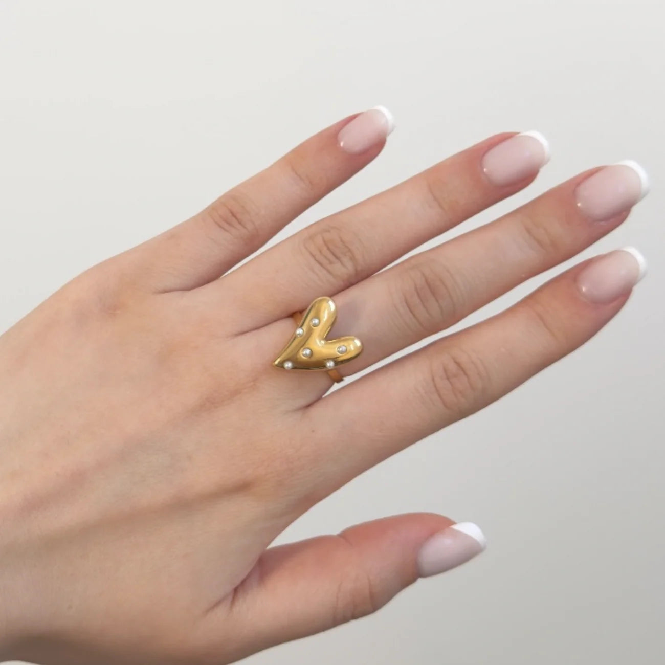 Small Pearl Heart Ring
