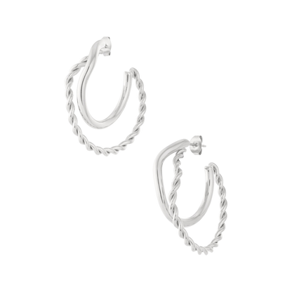 Twisted Double Hoops Oorbellen