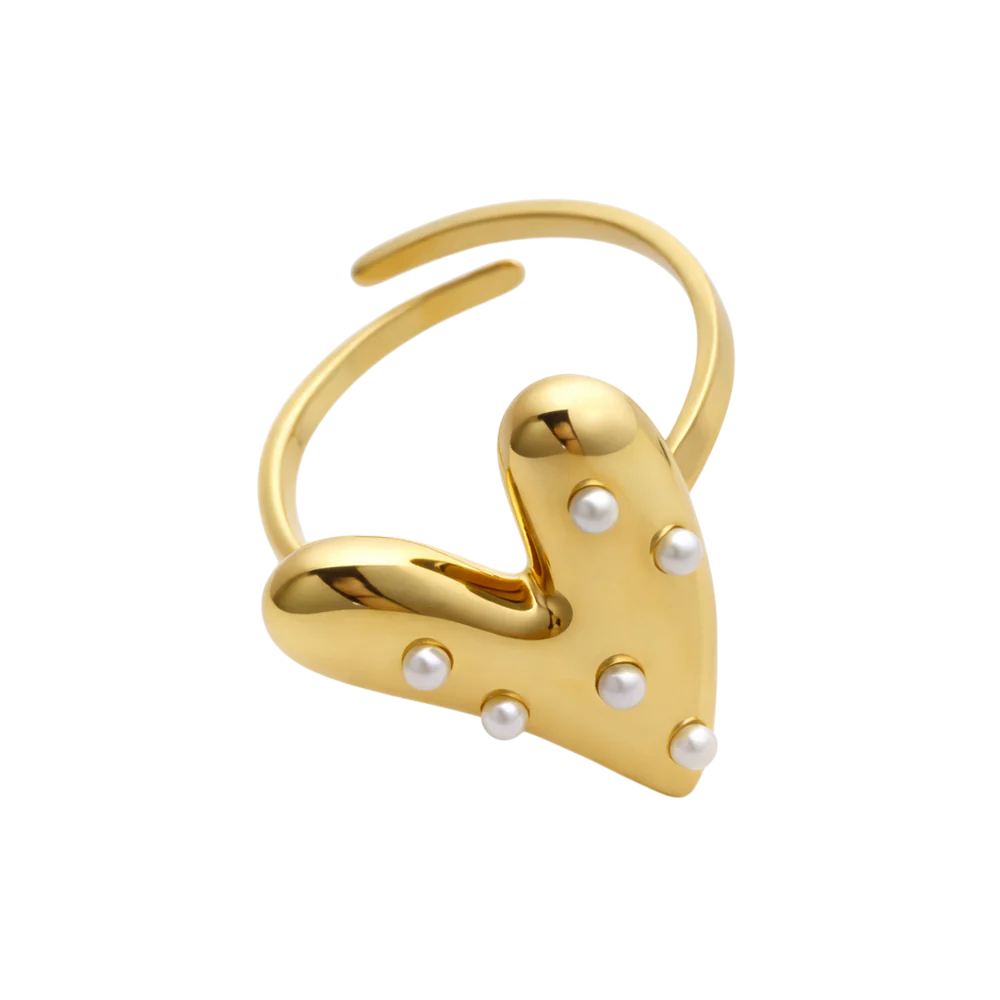 Small Pearl Heart Ring