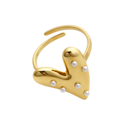 Small Pearl Heart Ring