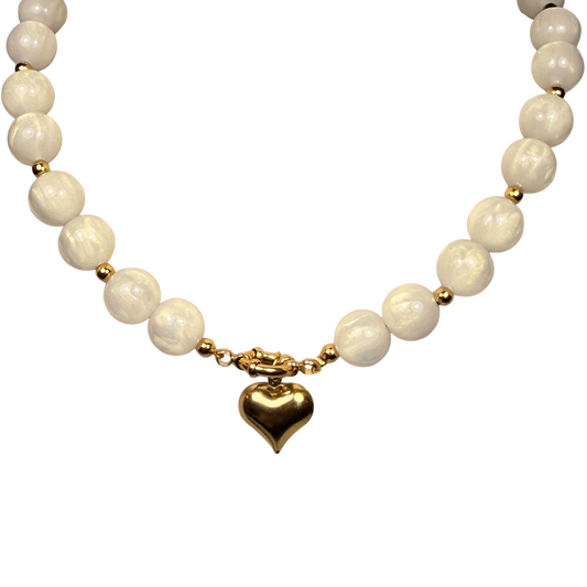 Pearl Heart Beads Ketting