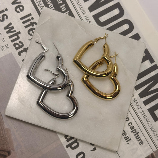 Bubble Heart Hoops