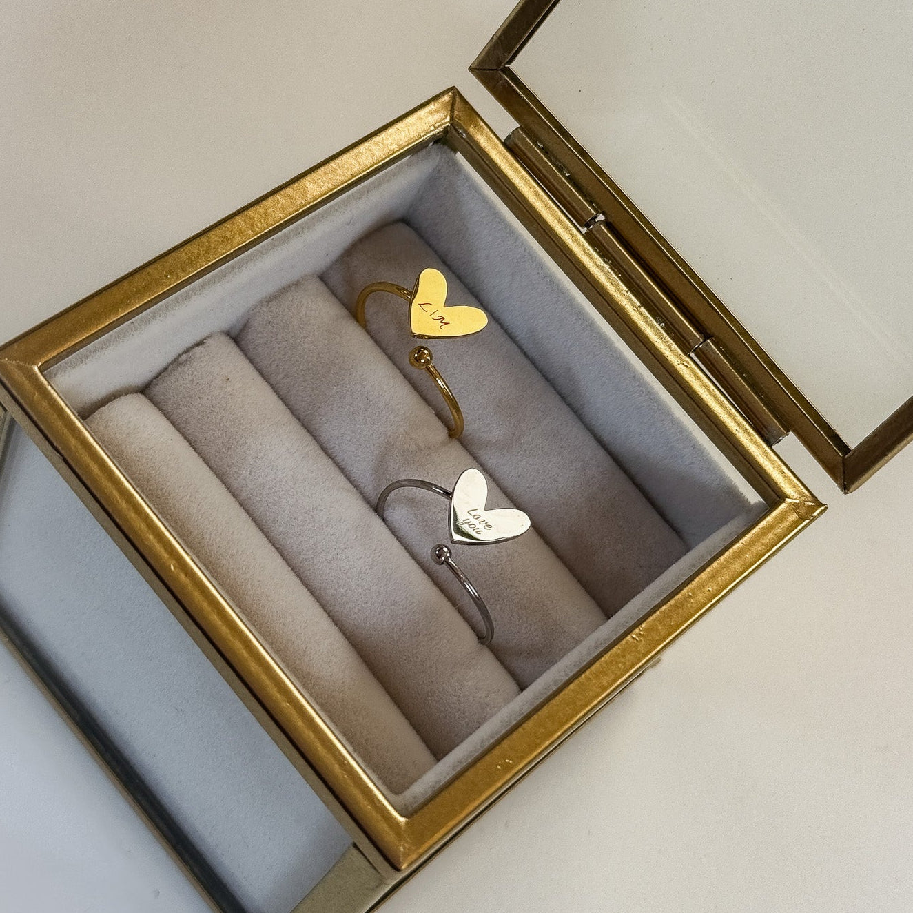 Engraved Message Heart Ring