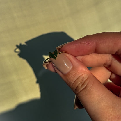Engraved Initial Heart Ring