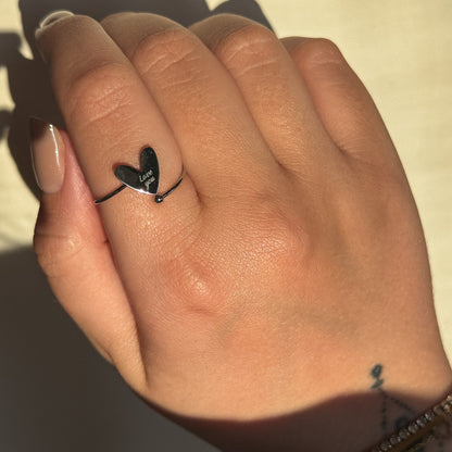 Engraved Message Heart Ring