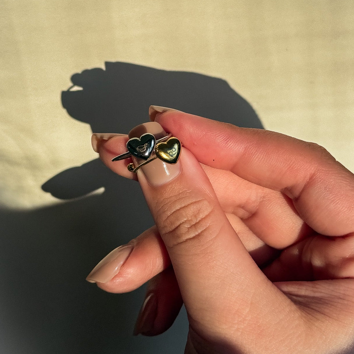 Engraved Bubble Heart Ring
