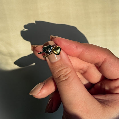 Engraved Bubble Heart Ring
