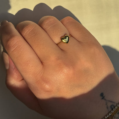 Engraved Bubble Heart Ring