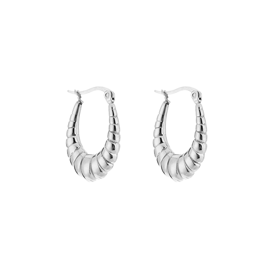 Ribbed Elegance Hoops