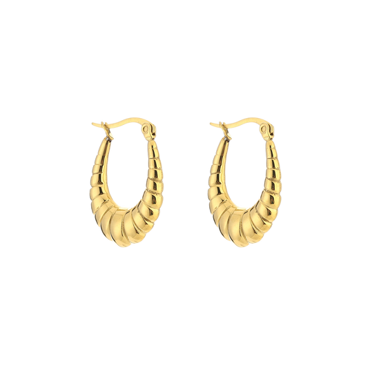 Ribbed Elegance Hoops